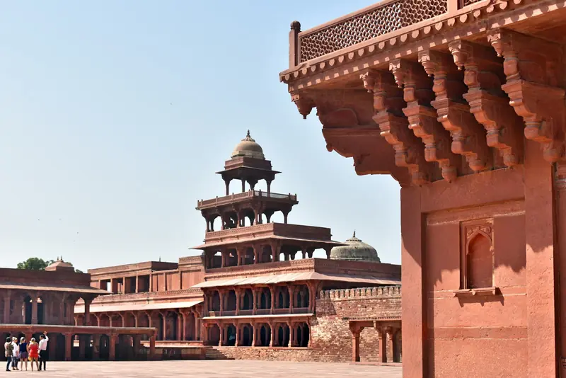 The red sandstone Panch Mahal pavilion at Fatehpur Sikri