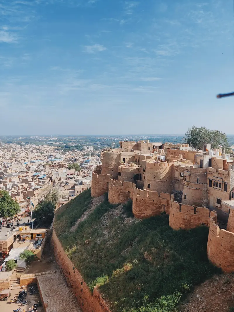 Bastions of Jaisalmer Fort above the rooftops of the old city