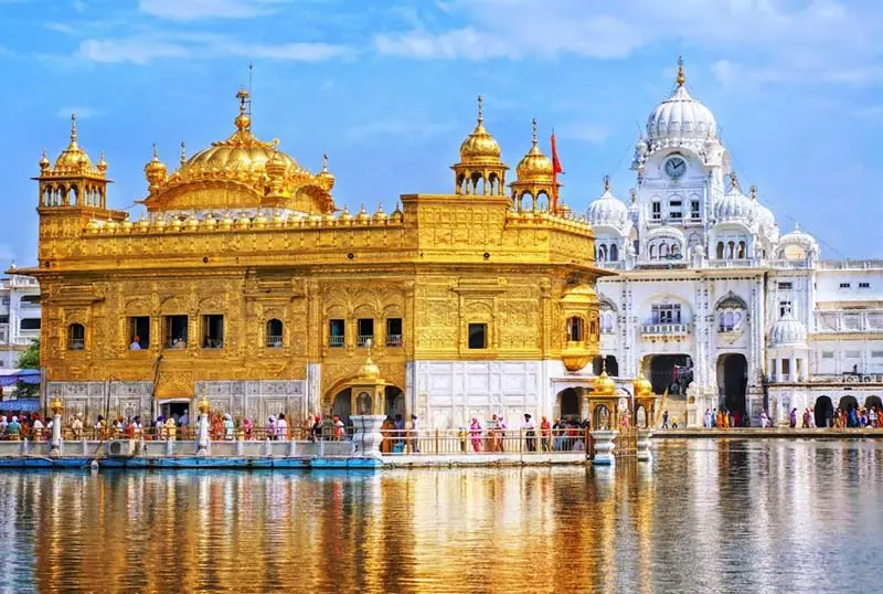 The Golden Temple in Amritsar reflected in its sacred pool